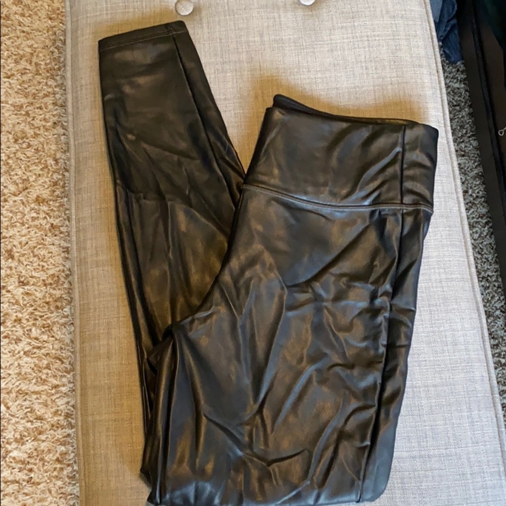 Athleta Leather Look Leggings